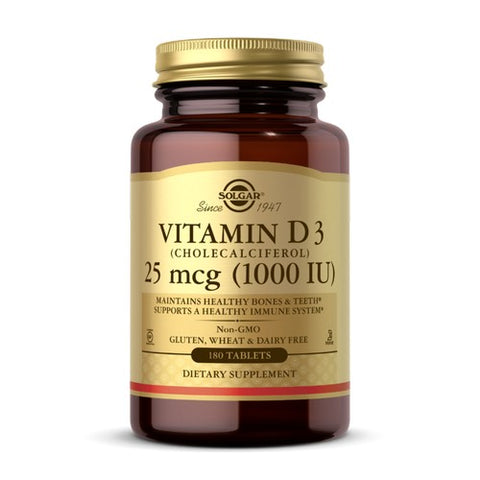 Solgar, Vitamin D3 (Cholecalciferol), 1000 IU, 180 Tabs Solgar