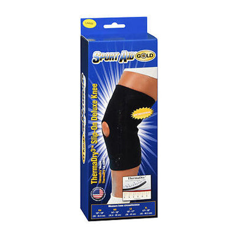 Sport Aid, Gold ThermaDry3 Slip-On Deluxe Knee Support Large, 1 Each Sport Aid