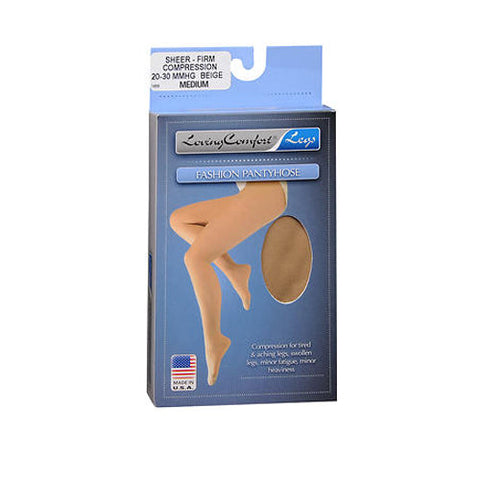Loving Comfort, Fashion Pantyhose Sheer Firm Compression Medium Beige, 1 Pair Loving Comfort