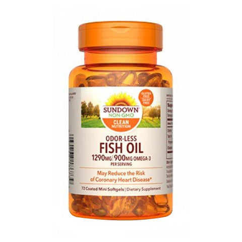 Sundown Naturals Odorless Premium Omega-3 Fish Oil 72 Count by Sundown Naturals
