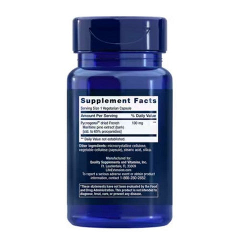 Life Extension, Pycnogenol French Maritime Pine Bark Extract, 100 mg, 60 VEG CAPS