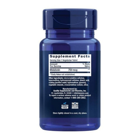 Life Extension, Melatonin 6 Hour Timed Release, 750 Mcg, 60 Veg Caps Life Extension