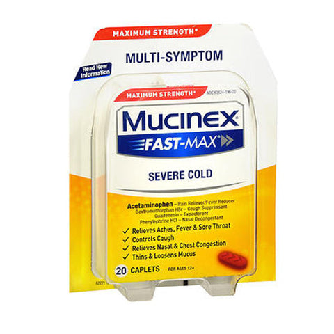 Mucinex, Fast-Max Severe Congestion Cold, 20 Caplets Mucinex
