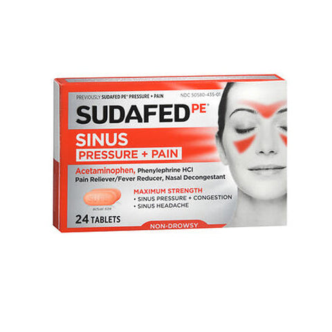 Sudafed Pe, Sinus Pressure Plus Pain Caplets, 24 Caps Sudafed Pe