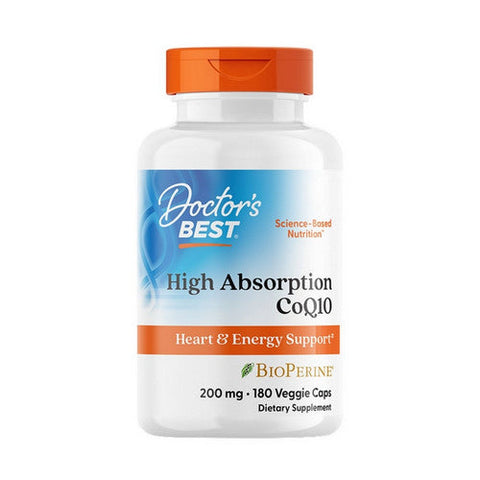 Doctors Best, High Absorption CoQ10 With BioPerine, 200 mg, 180 Veggie Caps Doctors Best