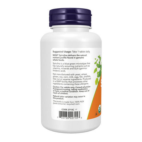 Now Foods, Organic Spirulina, 1000 mg, 120 Tabs Now Foods