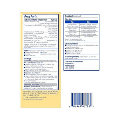 Boiron, Chestal Cold And Cough Multi-Symptom Formula For Nasal & Chest Congestion, 6.7 Oz