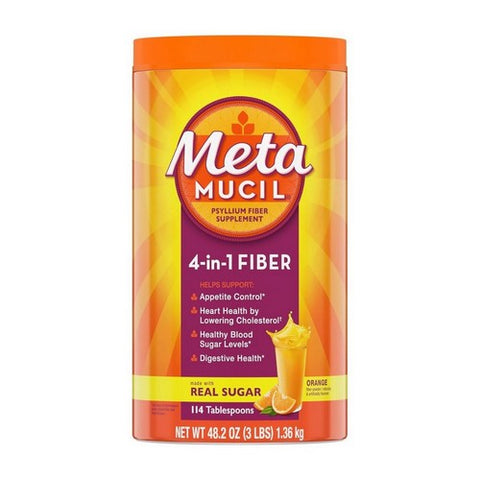 Metamucil, 4-In-1 Fiber Powder Orange, 48.2 Oz Metamucil