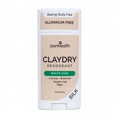 Zion Health, Claydry Silk Natural Deodorant White Pine, 2.8 Oz Zion Health