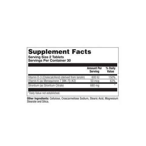 Nature's Life, Strontium Plus D3 And K2, 60 Tabs