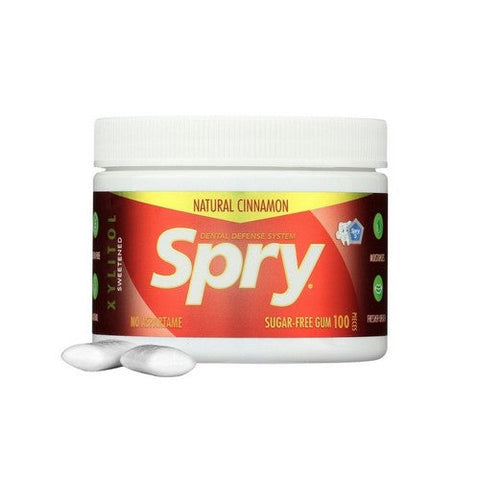 Xlear Inc, Spry Dental Defense Sugar Free Gum With Xylitol Natural Cinnamon, 100 Pieces