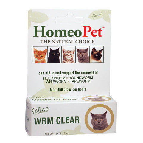 HomeoPet Solutions, Feline WRM Clear Drops, 15 ml HomeoPet Solutions