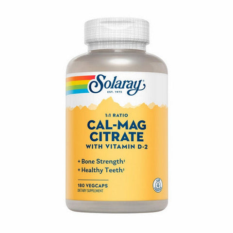 Solaray, Calcium And Magnesium Citrate With Vitamin D2, 180 Vegetarian Capsules