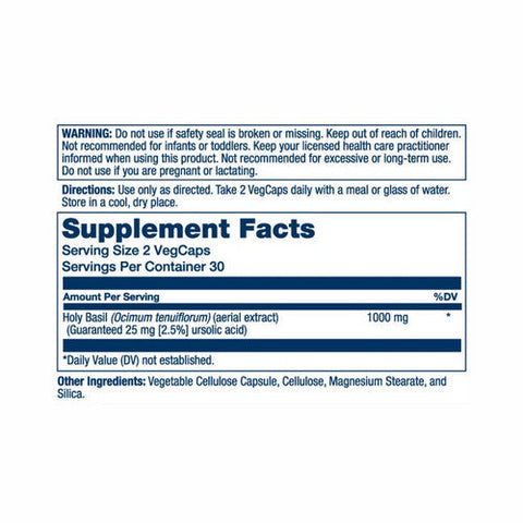 Solaray, Holy Basil, 1000 Mg, 60 Veg Caps Solaray