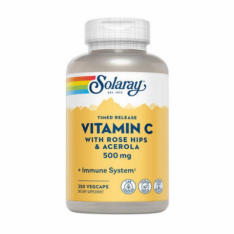 Solaray, Timed Release Vitamin C With Rose Hips And Acerola, 500 Mg, 250 Veg Caps Solaray