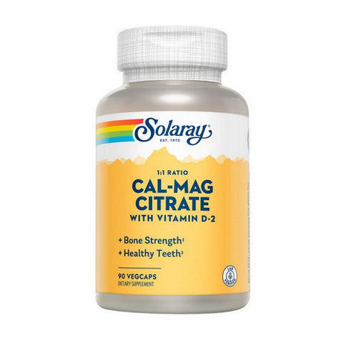 Solaray, Cal-Mag Citrate With Vitamin D-2 1:1 Ratio, 90 Veg Caps Solaray