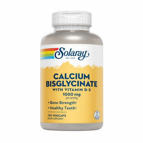 Solaray, Calcium Bisglycinate With Vitamin D-3, 1000 Mg, 120 Veg Caps Solaray
