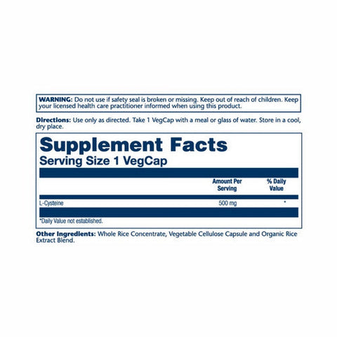 Solaray, L-Cysteine, 500 mg, 30 Caps