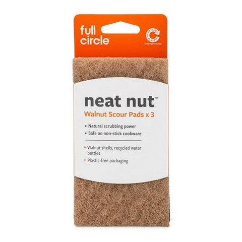 Full Circle Home, Neat Nut Walnut Shell Scour Pads, 3 Count