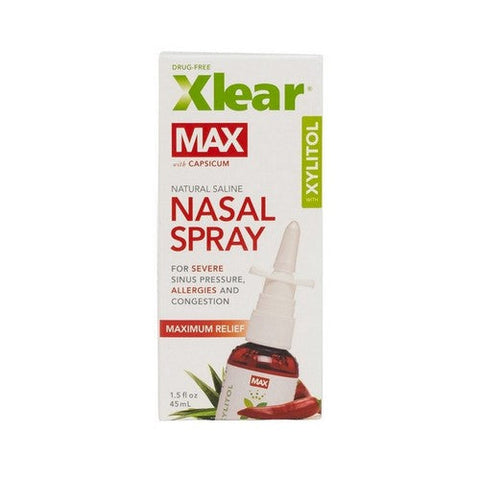 Xlear Inc, Natural Saline Nasal Spray With Xylitol Maximum Relief, 1.5 Oz