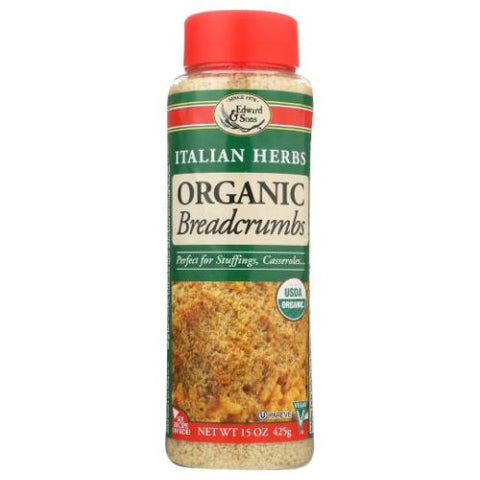 Edward And Sons, Organic Breadcrumbs Italian Herbs, 15 Oz (Case of 6) Edward And Sons