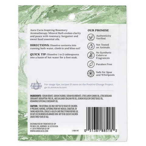 Aura Cacia, Aromatherapy Mineral Bath Inspiring Rosemary, 2.5 Oz
