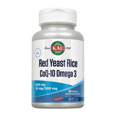 Red Yeast Rice CoQ10 Omega 3 60 Softgels by Kal