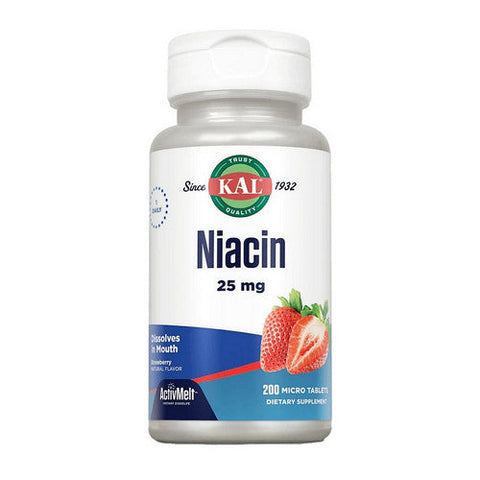 Kal, Niacin ActivMelt Strawberry, 200 Count Kal