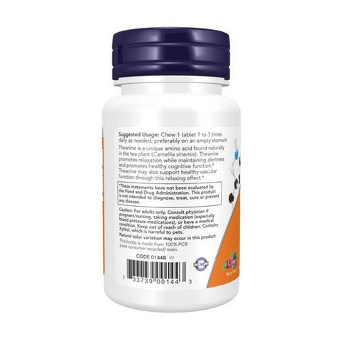 Now Foods, L-Theanine, 100 mg, 90 Veg Caps Now Foods