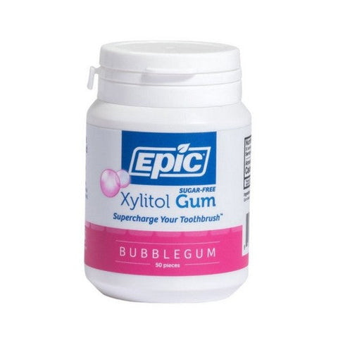 Epic Dental, Xylitol Sweetened Gum, Bubblegum 50 Count