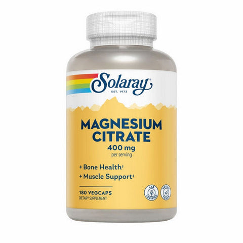 Solaray, Magnesium Citrate, 400 mg, 180 Veg Caps