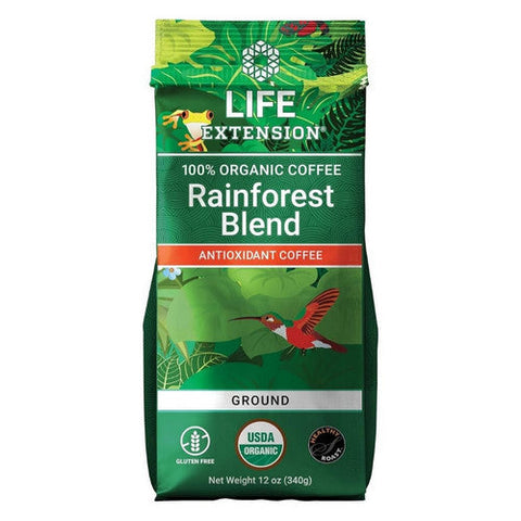 Life Extension, Rainforest Blend Ground Coffee, Natural 12 Oz Life Extension
