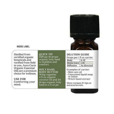 Aura Cacia, Organic Essential Oil, Holy Basil .25Oz Aura Cacia