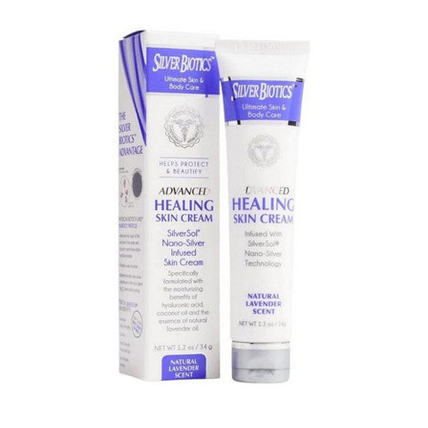 Silver Biotics (American Biotech Labs), Advanced Skin Healing Cream Natural Lavender, Lavender 1.2 Oz