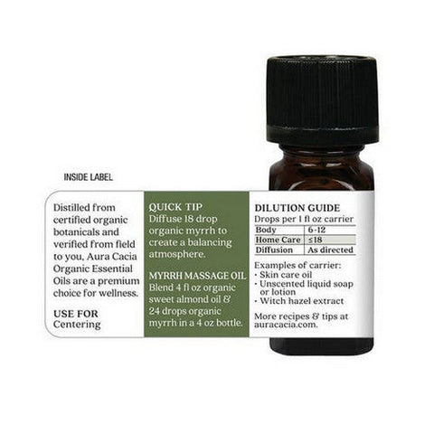 Aura Cacia, Organic Myrrh Essential Oil, .25 Oz Aura Cacia
