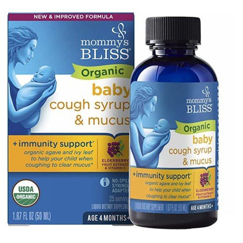 Mommys bliss, Organic Baby Cough Syrup & Mucus Relief + Immunity Boost, 1.67 Oz Mommys bliss