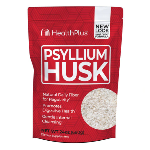 Health Plus, 100% Pure Psyllium Husks Plastic Bag, 24 Oz Health Plus