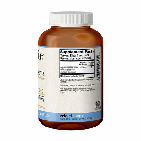 Eclectic Herb, Milk Thistle, 600 Mg, 240 Veg Caps Eclectic Herb