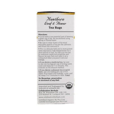 Celebration Herbals, Organic Hawthorn Leaf & Flower Tea, 24 Bags