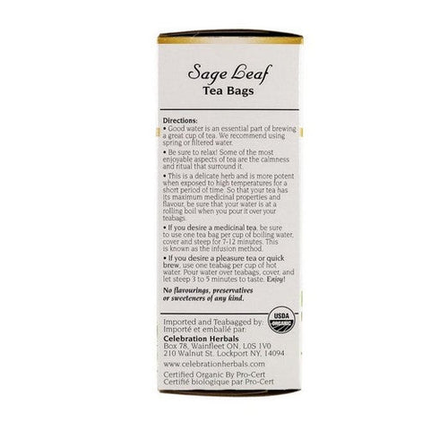 Celebration Herbals, Organic Sage Leaf Tea, 24 Bags