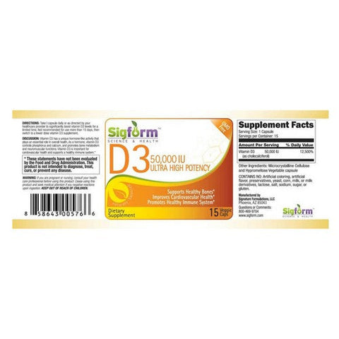 Sigform, Vitamin D3, 50,000 IU, 15 Caps