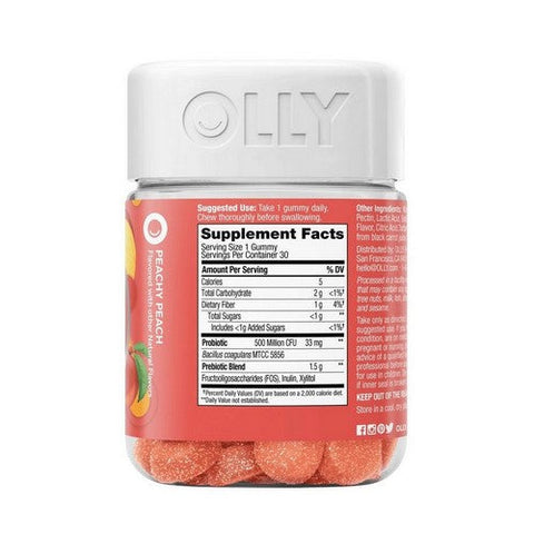 Olly, Probiotic Plus Prebiotic Peachy Peach, 30 Count