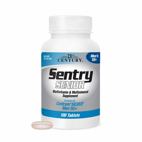 Sentry Senior Multivitamin & Multimineral Supplement Men's 50+ 100 Tabs by 21st Century