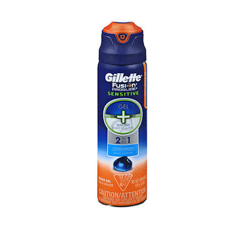 Gillette, Fusion Proglide Sensitive Shave Gel + Skin Care Ocean Breeze, 6 Oz