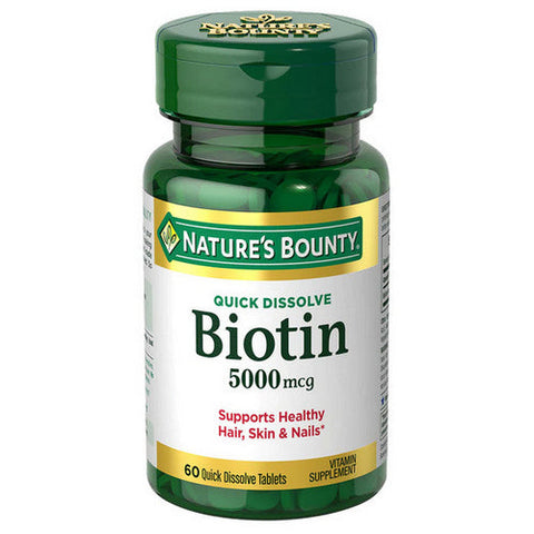 Nature's Bounty, Biotin, 5,000 Mcg, 60 Tablets Nature's Bounty