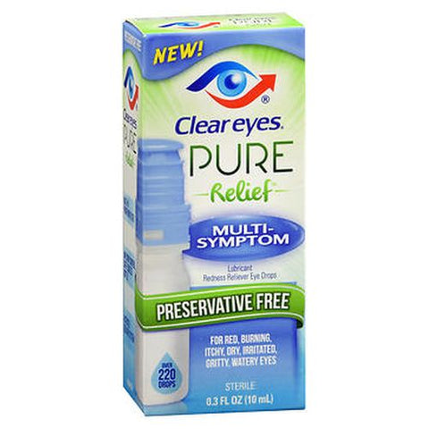 Clear Eyes, Pure Relief Lubricant Redness Reliever Eye Drops Multi-Symptom, 1 Each Clear Eyes