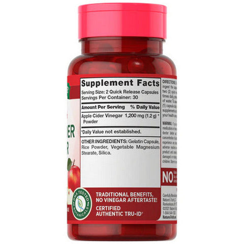 Nature's Truth, Apple Cider Vinegar Capsules Triple Strength, 1200 Mg, 60 Caps