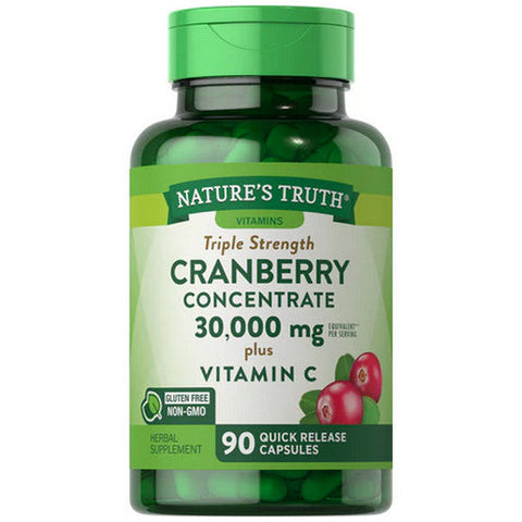 Nature's Truth, Ultra Triple Strength Cranberry Concentrate Plus Vitamin C, 30000 Mg, 90 Caps