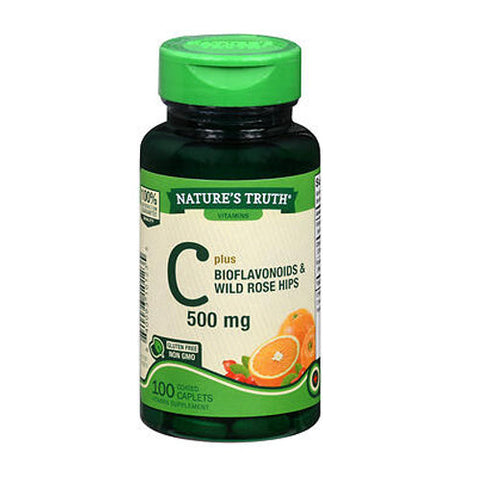 Nature's Truth, Vitamin C Plus Bioflavonoids & Wild Rose Hips Coated Caplets, 500 Mg, 100 Tabs Nature's Truth