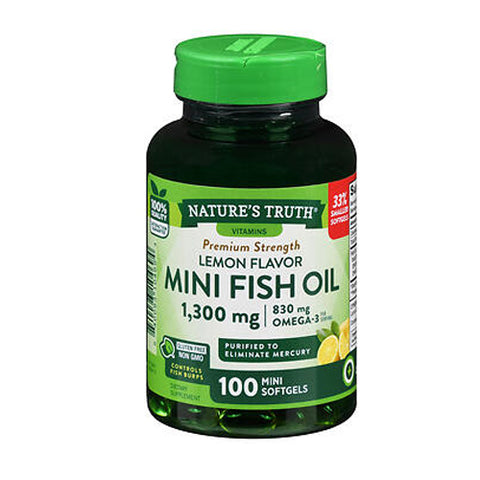 Fish Oil Mini Softgels Lemon 100 Caps by Nature's Truth